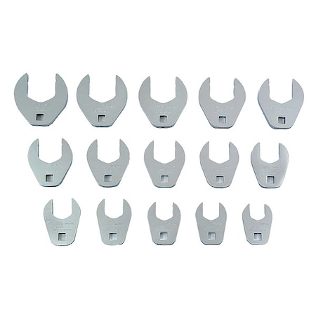 Proto 1/2" Drive, SAE, Crowfoot Socket Wrench Set, Open End, Full Polish J53001CF