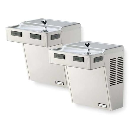 Halsey Taylor On-Wall Two-Level Drinking Fountain, 2 Level, 18 5/8 in D, 27 1/4 in H, 36 1/8 in W HAC8BLSS-NF