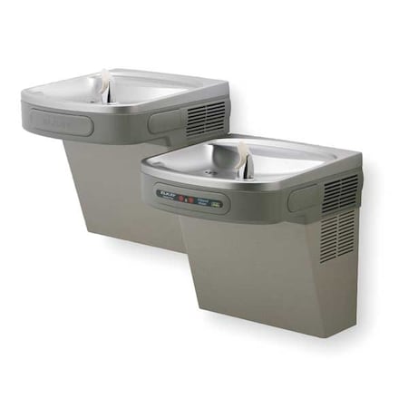 Elkay On-Wall Two-Level Drinking Fountain, 2 Level, 19 in D, 25 5/16 in H, 36 3/4 in W LZOSTL8LC