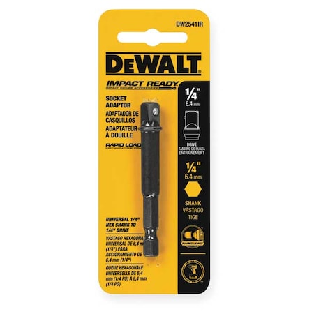 DEWALT IMPACT READY(R) 1/4" Hex Shank to 1/4" Socket Adaptor DW2541IR