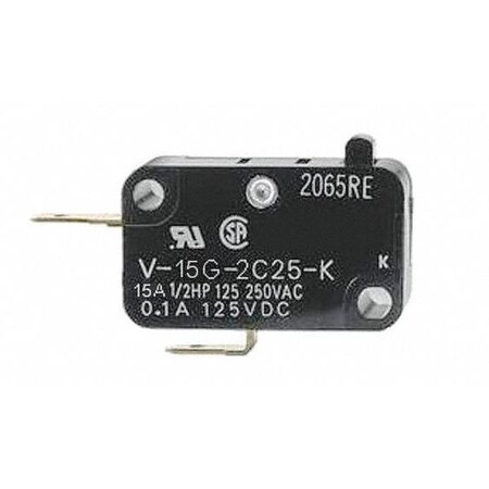Omron Miniature Snap Action Switch, Pin, Plunger Actuator, 1NC, 15A @ 240V AC Contact Rating V-15G-2C25-K