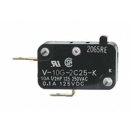 Omron Miniature Snap Action Switch, Pin, Plunger Actuator, 1NC, 10A @ 240V AC Contact Rating V-10G-2C25-K