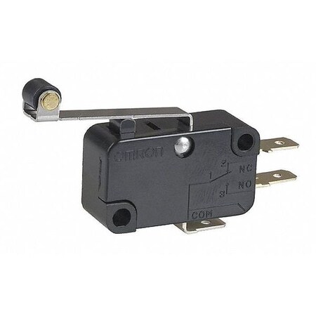 Omron Miniature Snap Action Switch, Hinge Roller, Lever Actuator, SPDT, 15A @ 240V AC Contact Rating V-15G6-1C25-K