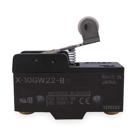 Omron Industrial Snap Action Switch, Hinge Roller, Lever, Short Actuator, SPDT X-10GW22-B