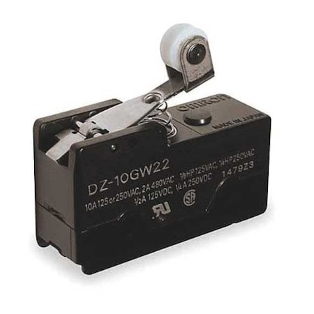 Omron Snap Action Switch, Hinge Roller, Lever Actuator, DPDT, 10 A at 240 V AC Contact Rating DZ-10GW22-1A
