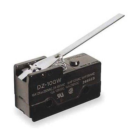 Omron Snap Action Switch, Hinge, Lever Actuator, DPDT, 10 A at 240 V AC Contact Rating DZ-10GW-1A