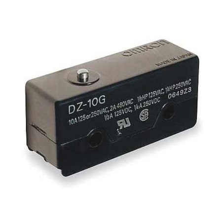 Omron Snap Action Switch, Pin, Plunger Actuator, DPDT, 10 A at 240 V AC Contact Rating DZ-10G-1A