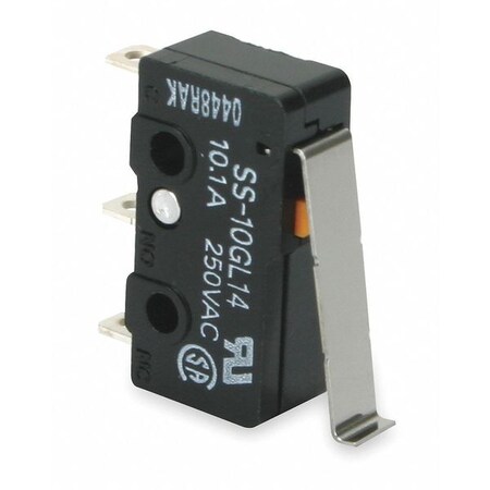 Omron Miniature Snap Action Switch, Hinge, Lever Actuator, SPDT, 10A @ 240V AC Contact Rating SS-10GL14