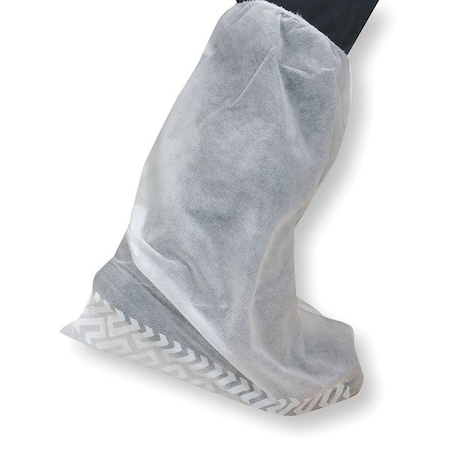 Condor Disposable Boot Covers, Universal, Polypropylene, Elastic, Serged Seam 2KTU4