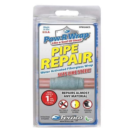 Fernco Fiberglass Repair Kit, 2 x 48 In, Gray FPW248CS