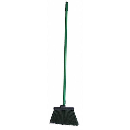 Tough Guy 12 in Sweep Face Angle Broom, Medium, Synthetic, Green 2KU17