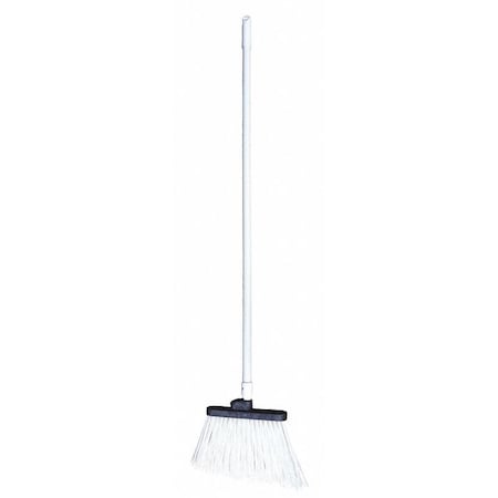 Tough Guy 12 in Sweep Face Angle Broom, Medium, Synthetic, White 2KU14