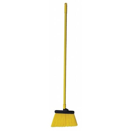 Tough Guy 12 in Sweep Face Angle Broom, Medium, Synthetic, Yellow 2KU15