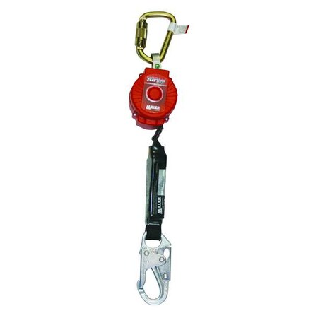 Miller TurboLite Personal Fall Limiter, Self-Retracting Lifeline, 6 ft, Steel Carabiner, Snap Hook, Red MFL-1-Z7/6FT
