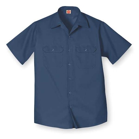 Vf Imagewear Men's Short Sleeve Utility Work Shirt, Cotton/Polyester, Button, 2 Pocket(s), Navy, XL ST62NV SS XL