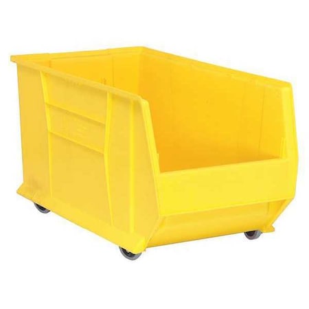 Quantum Storage Systems Mobile Storage Bin, Polypropylene/Polyethylene, Yellow, 15 in H, 16 1/2 in W, 29 7/8 in L QUS986MOBYL