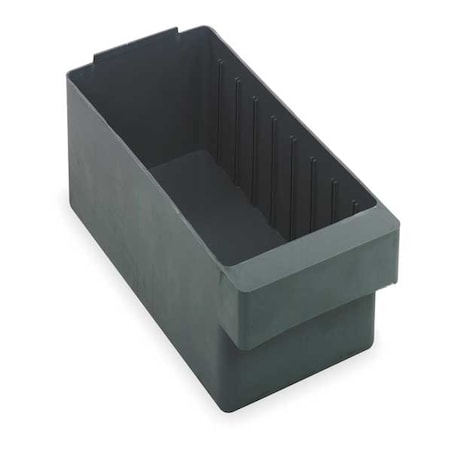 Quantum Storage Systems Drawer Storage Bin, High Impact Polystyrene, Gray, 4 5/8 in H, 5 9/16 in W, 23 7/8 in L QED603GY