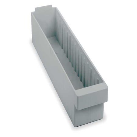 Quantum Storage Systems Gray Drawer Bin, 17-5/8"L x 3-3/4"W x 4-5/8"H QED604GY