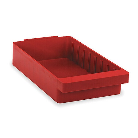 Quantum Storage Systems Drawer Storage Bin, High Impact Polystyrene, Red, 4 5/8 in H, 8 3/8 in W, 11 5/8 in L QED701RD