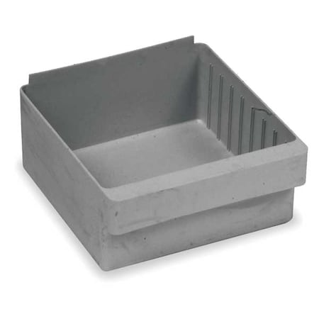 Quantum Storage Systems Drawer Storage Bin, High Impact Polystyrene, Gray, 4 5/8 in H, 8 3/8 in W, 11 5/8 in L QED701GY
