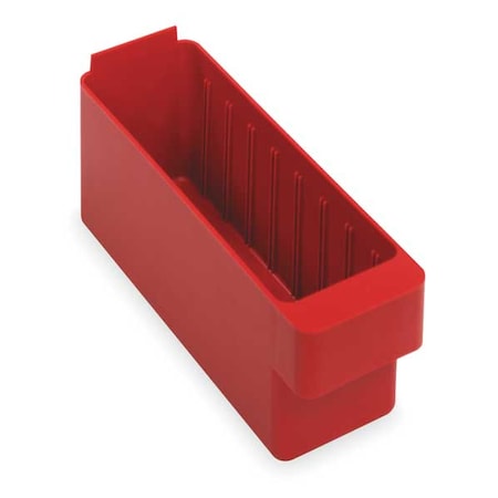 Quantum Storage Systems Drawer Storage Bin, High Impact Polystyrene, Red, 4 5/8 in H, 3 3/4 in W, 11 5/8 in L QED501RD