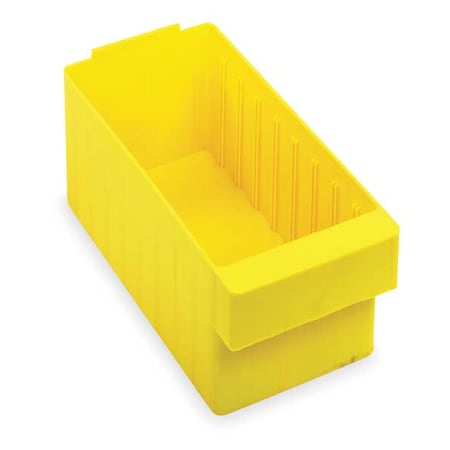 Quantum Storage Systems Drawer Storage Bin, High Impact Polystyrene, Yellow, 4 5/8 in H, 5 9/16 in W, 11 5/8 in L QED601YL