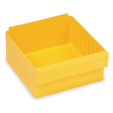 Quantum Storage Systems Drawer Storage Bin, High Impact Polystyrene, Yellow, 4 5/8 in H, 8 3/8 in W, 11 5/8 in L QED701YL