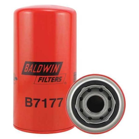Baldwin Filters Oil Filter, 1 1/8 in-16 Thread Size, 7 3/16 in Overall Ht, 3 11/16 in Outside Dia, Oil B7177