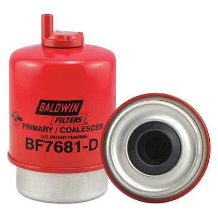 BALDWIN FILTERS Fuel Filter, 5-7/32 x 3-9/32 x 5-7/32 In BF7681-D