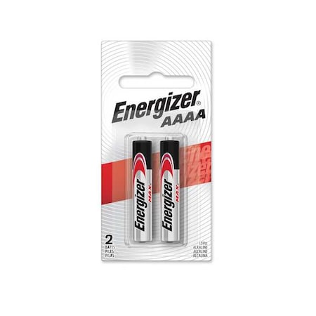 Energizer Max Alkaline Battery, AAAA 1.5V DC 2 PK E96BP-2