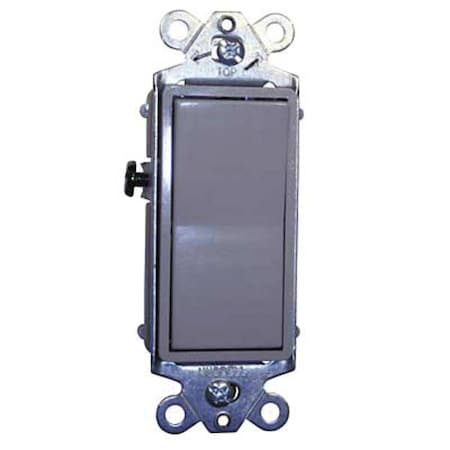 Hubbell Wiring Device-Kellems Wall Swtch, 3-Way, 120/277V, 15A, Gray, Rockr DS315GY