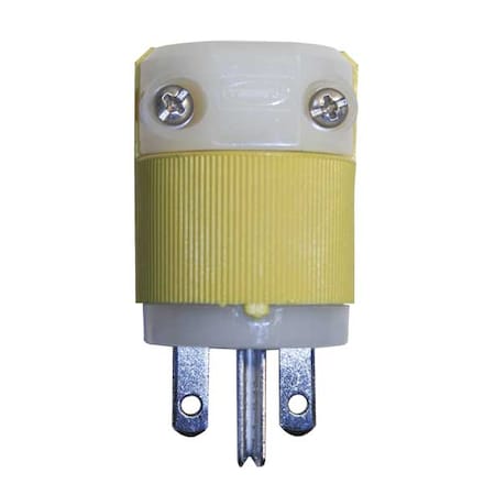 HUBBELL WIRING DEVICE-KELLEMS HBL56CM66C Straight Blade Plug, 6-15P, 15 A, 250V