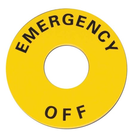 Omron Legend Plate, Emergency Off, Black/Yellow A22Z-3466-2