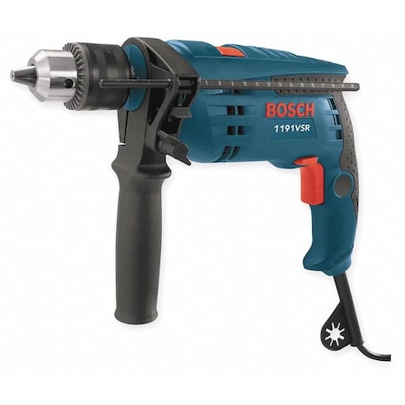 Bosch Hammer Drill Kit, 1/2", 7.0A, 0-48, 000bpm 1191VSRK