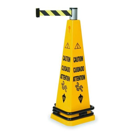 Tough Guy Barricade Cone System, 36 in H, Plastic, Cone, English, 2LEC8 2LEC8