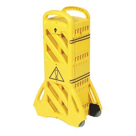 Zoro Select Portable Barricade, Polypropylene, 35 lb, Yellow 2LEB5