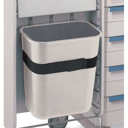 Metro 0.45 cu ft Rectangular Indoor Metal Can, Gray, Steel, Polyethylene, 8 in SXRBSKT-H