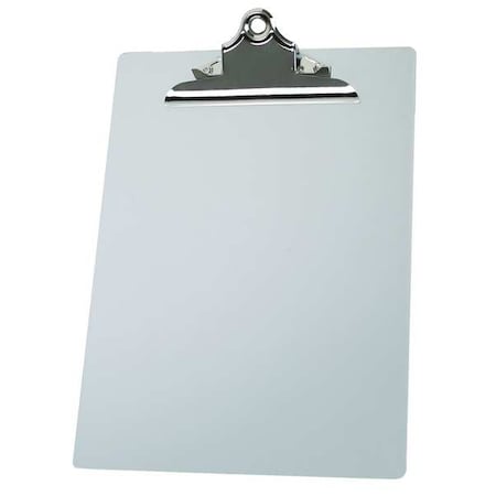 Zoro Select 8-1/2" x 11" Plastic Clipboard, Silver 2LJX4