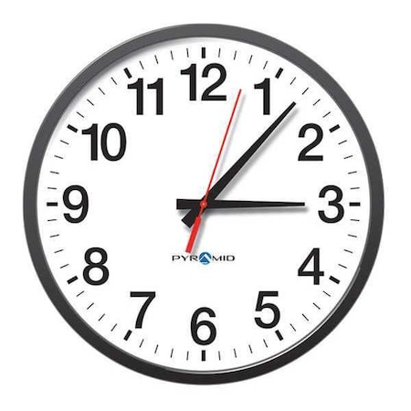 Pyramid 13-1/4" Analog Wireless Wall Clock, Black 9A13AG