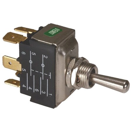Power First Toggle Switch, DPDT, 15A @ 277V, QuikConnct 2LMZ9 | Zoro
