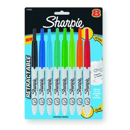 Sharpie Permanent Marker Set, Assorted Colors, Ultra Fine Tip, Capped, 8 PK 1742025