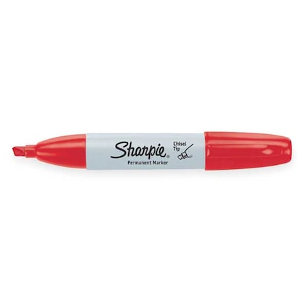 Sharpie Permanent Marker, Red, Chisel Tip, Capped, 12 PK 38202