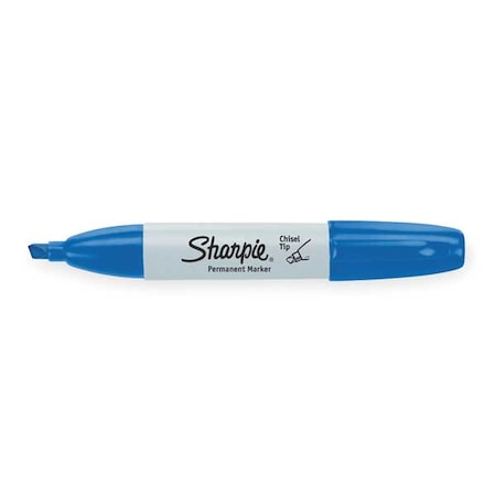 Sharpie Permanent Marker, Blue, Chisel Tip, Capped, 12 PK 38203