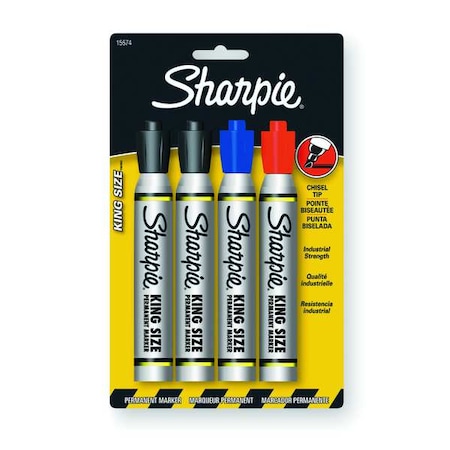 Sharpie Black, Blue, Red Industrial Marker, 4 PK 2178479