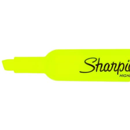 Sharpie Smear Guard Highlighter, Chisel Tip Fluorescent Yellow PK12 25025B
