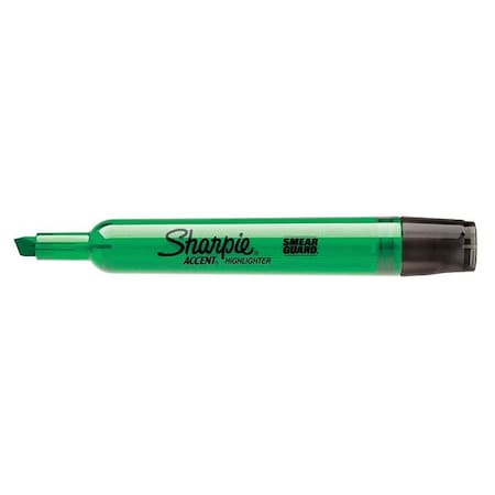 Sharpie Smear Guard Highlighter, Chisel Tip Fluorescent Green PK12 25026B