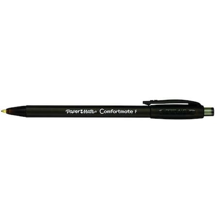 Paper Mate Retractable Ballpoint Pen, Fine 0.8 mm, Black PK12 6380187