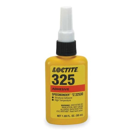 Loctite Epoxy Adhesive, 325 Series, Yellow, Syringe, No Mix Mix Ratio, 5 min Functional Cure 135401