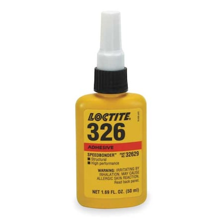 Loctite Acrylic Adhesive, 326 Series, Amber, 24 oz, Aerosol Can, No Mix Mix Ratio, 1 min Functional Cure 135402