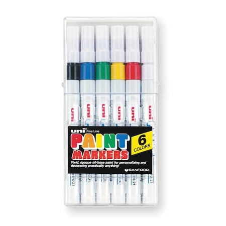 Uni-Paint Paint Marker, Assorted Color Family, 6 PK 63720